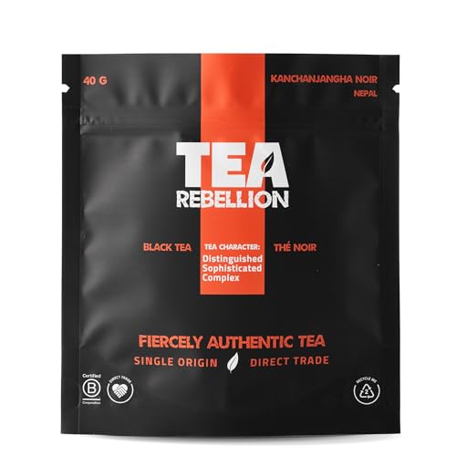 Tea Rebellion Kanchanjangha Noir Black Tea - 40g Tea with Delicious Taste, Pure and Authentic Loose Leaf Tea, Distinguished, Sophisticated and Complex Tea Character, Cooperative Grown von Tea Rebellion