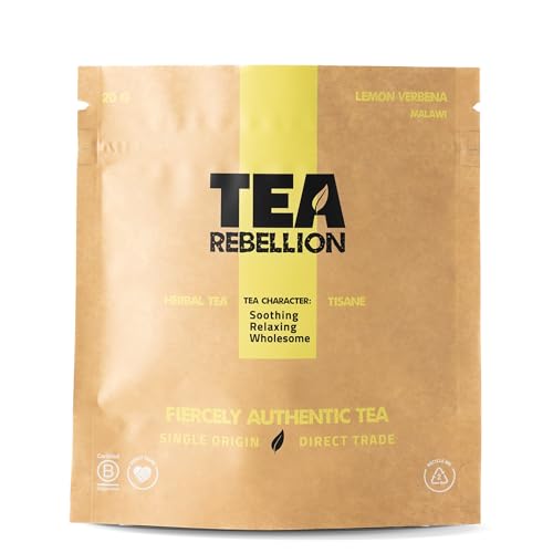 Tea Rebellion | Premium Handpicked Lemon Verbena Tea | Caffeine free | Fair Trade, UTZ+ & Rainforest Certified | Soothing, Relaxing, Wholesome | Malawi Sourced | 20G Loose Leaf Tea von Tea Rebellion