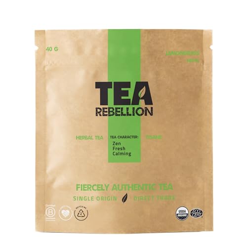 Tea Rebellion | Premium Handpicked Lemongrass Tea | Fair Trade, UTZ+ & Rainforest Certified | Zen, Fresh, Calming | Nepali Heritage | 40G Loose Leaf Tea von Tea Rebellion