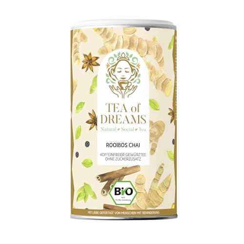 Rooibos Chai Tee, Bio - Kräuter- und Gewürztee mit Zimt, Ingwer und Gewürznelken - 180g von Tea of Dreams