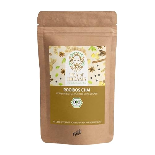 Rooibos Chai Tee, Bio - Kräuter- und Gewürztee mit Zimt, Ingwer und Gewürznelken - 300g von Tea of Dreams