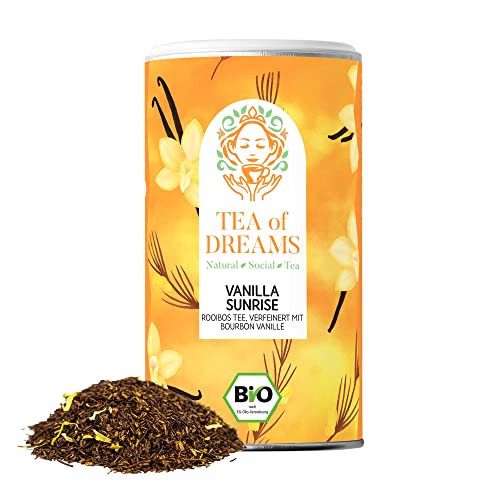 Rooibos Tee Vanille Bio | "Vanilla Sunrise" | mit Bourbon Vanille Stückchen | loser Tee | 140g von Tea of Dreams