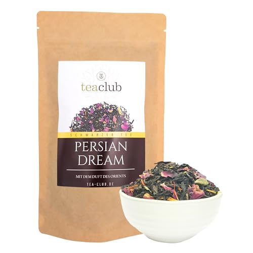 Persian Dream Schwarzer Tee Lose 250g, Persische Schwarztee Mischung mit Kardamom Rosenblüten Saflorblüten, TeaClub Black Tea von TeaClub