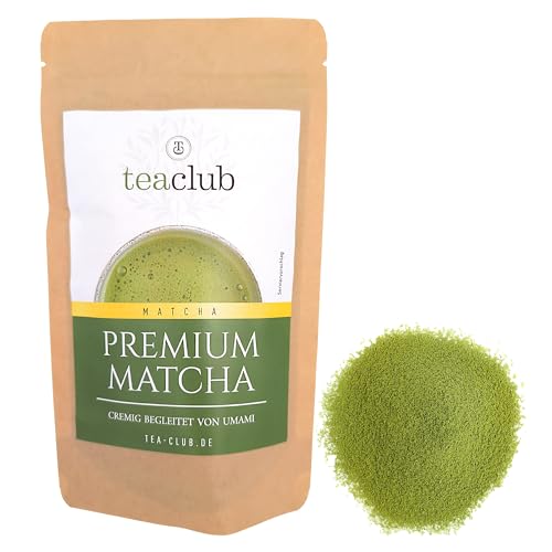 Premium Matcha Tee Japan 50g - Laborgeprüft - Ceremonial Matcha Pulver für Matcha Zubereitung mit Umami-Note, 100% Natürliches Grüntee-Pulver ideal für Matcha Latte, TeaClub von TeaClub