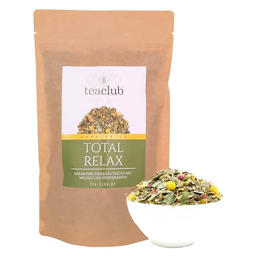 Total Relax Basischer Kräutertee Lose 100g, Kräuter Tee Mischung mit Minze Melisse Kamille Lavendel, TeaClub Herbal Tea von TeaClub