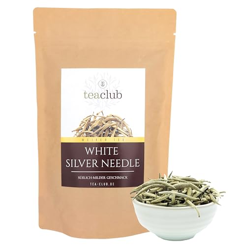 White Silver Needle 100g, Weißer Tee Chinesisch Lose mit Blattknospen, Chinese Premium White Tea, TeaClub von TeaClub