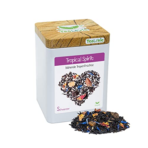 TEALAVIE - Schwarztee lose | Tropical Spirit - blühende Tropenfrüchte | 100g Dose loser Schwarzer Tee von TeaLaVie