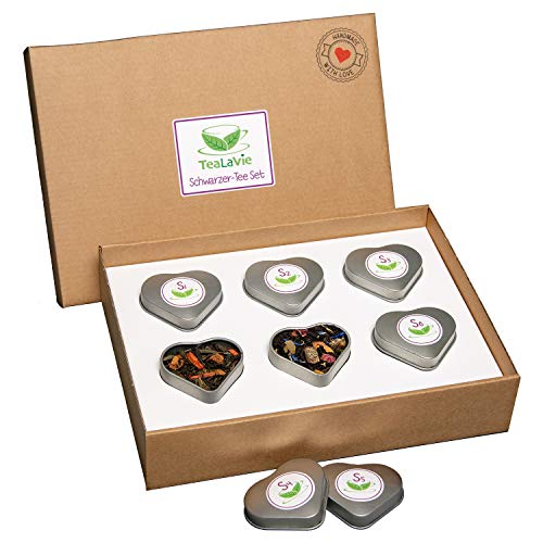 TeaLaVie 6er Schwarztee-Geschenk-Set (50g) Probierset Präsent-Box für Teeliebhaber Genesung Vatertag von TeaLaVie