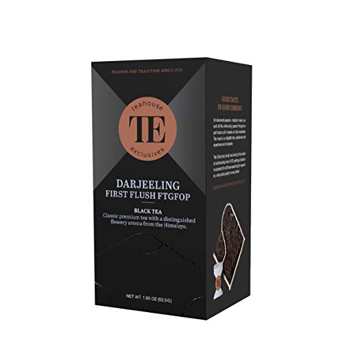 Teahouse Exclusives Luxury Tea Bag Darjeeling First Flush FTGFOP, 15 Beutel - Ein Premium-Teeklassiker mit unvergleichlicher Blumennote aus dem Himalaya von Teahouse Exclusives