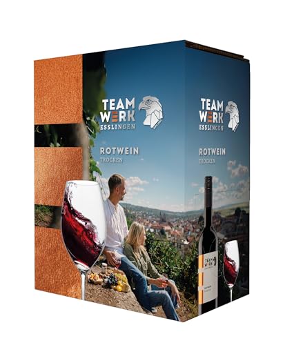 Team Werk Esslingen Rotwein trocken Bag in Box (1 x 3,0 l) von Team Werk Esslingen