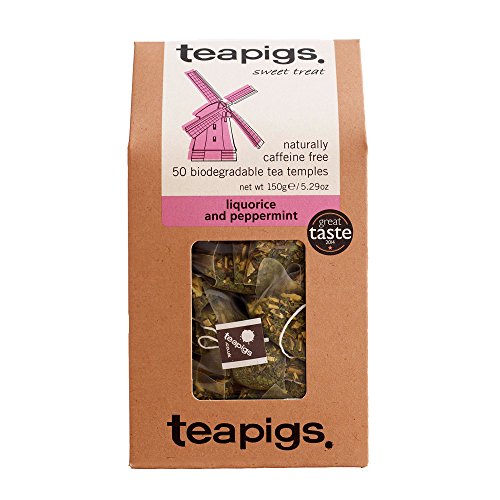 Teapigs Lakritz- und Pfefferminzteebeutel, Hergestellt aus Ganzen Blättern (1 Packung mit 50 Teebeuteln) von Teapigs