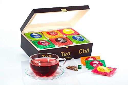 Pyramiden-Teebeutel Probierpaket in eleganter Holzbox von Teaworld