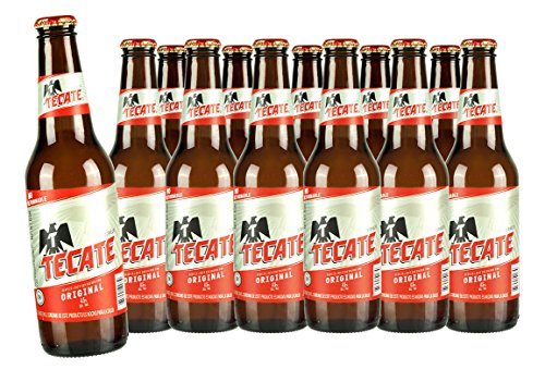 12 x Cerveza TECATE, 4,5% vol. / Helles Bier aus Mexiko, Flasche 355ml von Tecate