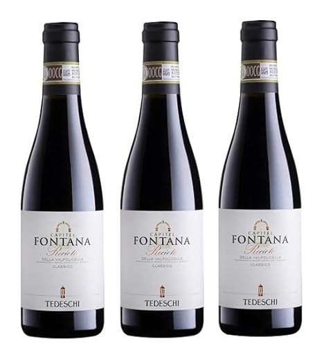 3x 0,375l - 2019er - Tedeschi - Capitel Fontana - Recioto della Valpolicella Classico D.O.C.G. - Veneto - Italien - Rotwein süß von Tedeschi