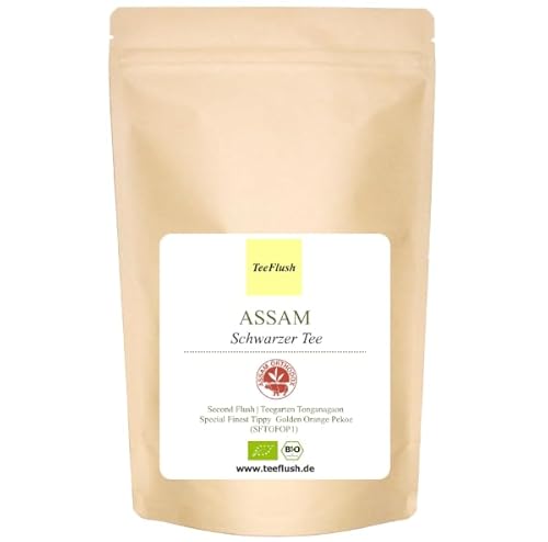 Assam Schwarzer Tee, Bio, 250g, Second Flush, SFTGFOP1, Ernte 2024, Teegarten Tonganagaon, Geschmack: würzig, malzig mit Honigton von TeeFlush