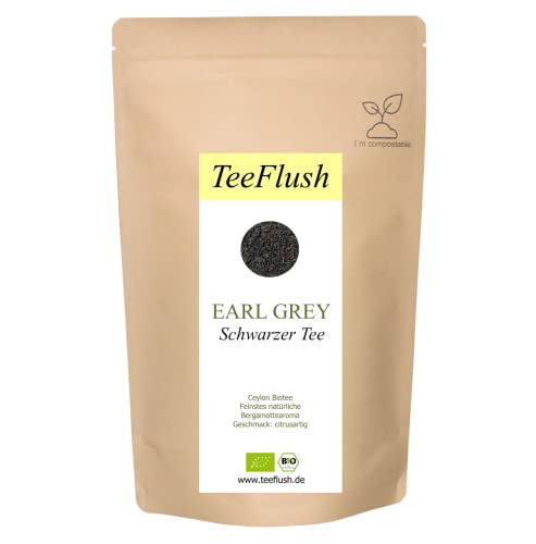 Earl Grey, Bio, 1000g, lose Blätter, Ernte 2024, Feiner Schwarzer Ceylon Tee mit feinstem natürlichem Bergamottearoma, Geschmack: citrusartig von TeeFlush