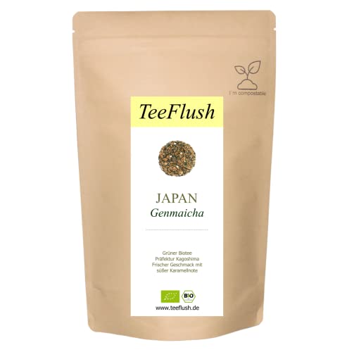 Genmaicha Bio - Japan - Grüner Tee, 500g, Ernte 2023, Präfektur Kyushu, Frischer Geschmack mit süßer Karamellnote von TeeFlush