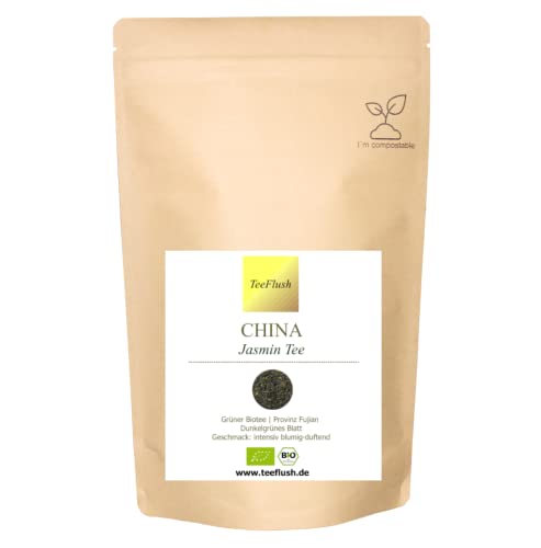 Grüner Jasmin Tee Bio, 500g, Ernte 2024, China/Provinz: Fujian, Geschmack: intensiv blumig-duftend von TeeFlush