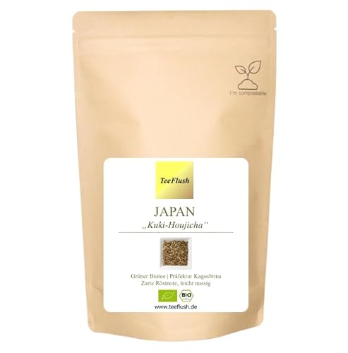 Japan Kuki-Houjicha Kazuki, Grüner Biotee, 250g, Ernte 2024, Präfektur Kagoshima, Geschmack: Karamellfarbende Tasse, zarte Röstnote, leicht nussig von TeeFlush