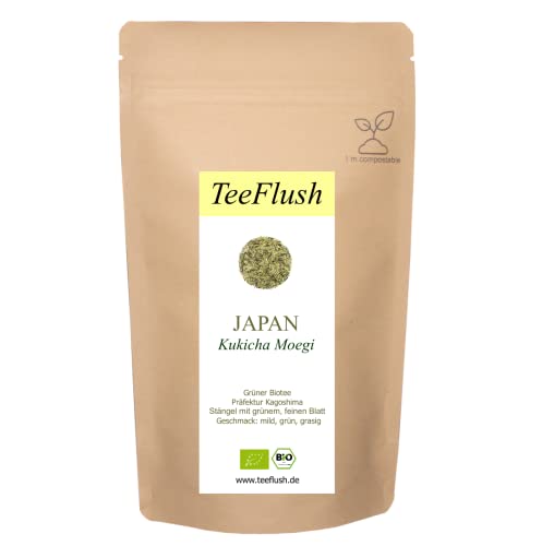 Japan Kukicha Moegi, Grüner Biotee, 250g, Ernte 2023, Präfektur Kagoshima, Blatt: Stängel mit grünem, feinen Blatt, Geschmack: mild, grün, grasig von TeeFlush