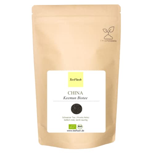 Keemun Tee Bio, Schwarztee, 500g, lose Blätter, Ernte 2023, China - Provinz Anhui, Geschmack: süßlich-mild, leicht rauchig von TeeFlush