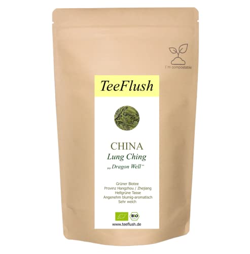 Lung Ching Bio, China - Grüntee - Spezialität, 500g, Ernte 2024, Hellgrüne Tasse, angenehm blumig-aromatisch, sehr weich von TeeFlush