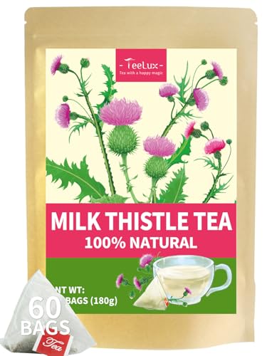 TeeLux Mariendistel Tee Beutel 60 Stück, Vegan, Rein Natürliche Mariendistelsamen, Koffeinfreier Kräutertee, Biologisch Abbaubare Teebeutel von TeeLux