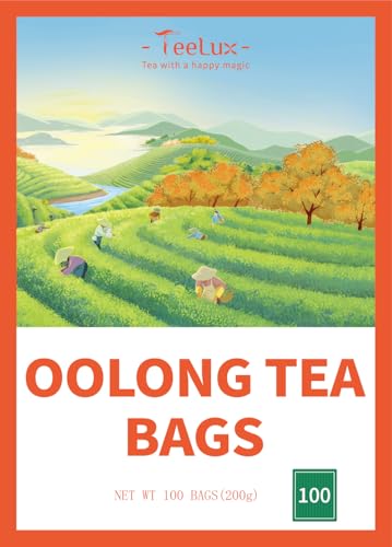 TeeLux Oolong Tee Beutel 100 Stück, Vegan, 100% Reiner Natürlicher Oolong Tee aus China, Weicher Geschmack, Ungesüßt, Biologisch Abbaubare Teebeutel von TeeLux