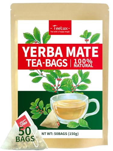 TeeLux Yerba Mate Tee Beutel 50 Stück, Vegan, Rein Natürlicher Mate Tee aus Argentinien, Reich an Antioxidantien, Reichhaltiger Geschmack 3g/Teebeutel von TeeLux