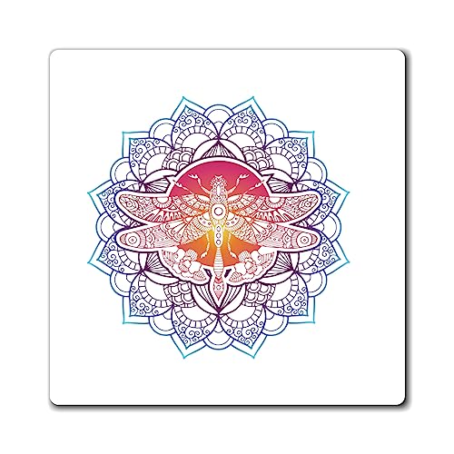 Coole mystische Libelle Mandala Grafik Spirituelle Drache Fliege Namaste Tribal T-Shirt Magnete 7,6 cm × 7,6 cm von Teegarb Letter Blanket