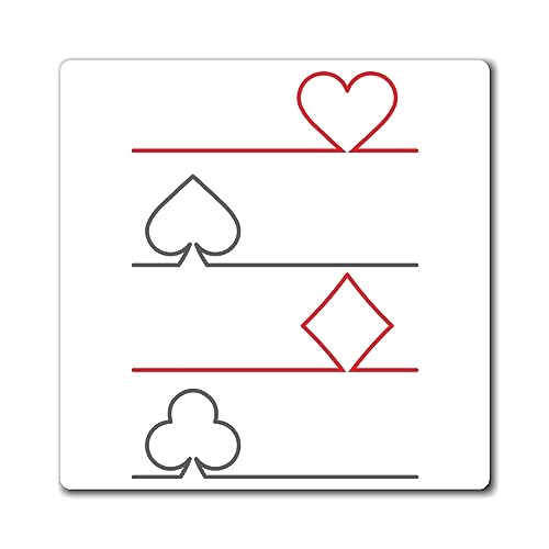 Vintage Herzen Pik Diamanten Clubs Grafik Tee Shirt Geschenk | Cute Draw Pokers Enthusiasten Männer Frauen T-Shirts Magnete 10,2 x 10,2 cm von Teegarb Letter Blanket