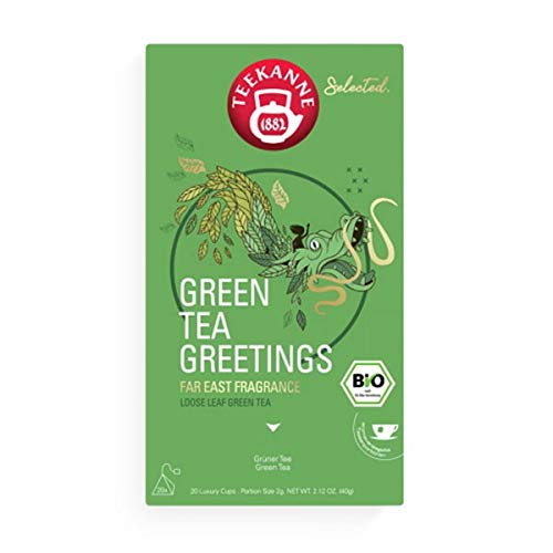 Teekanne Selected Green Tea Bio Greetings Luxury Pyramidenbeutel 40g von KDJMDL