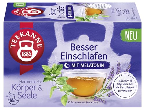 TEEKANNE Besser Einschlafen Kräutertee mit Melatonin, 10 Packungen x 18 Beutel (10x 30,6g) von Teekanne