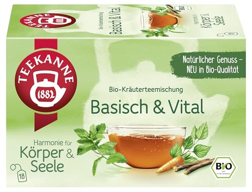 TEEKANNE Basisch & Vital Bio-Kräuterteemischung, 10 Packungen x 18 Beutel (10x 36g) von Teekanne