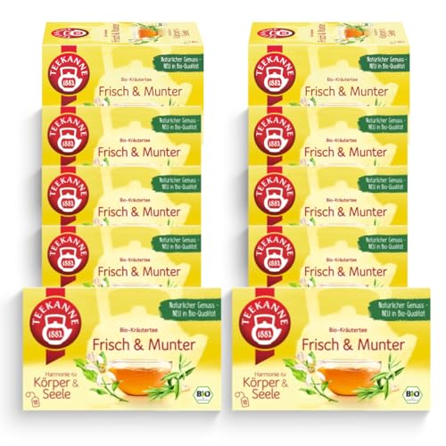 TEEKANNE Frisch & Munter Bio-Kräutertee, 10 Packungen x 18 Beutel (10x 36g) von Teekanne