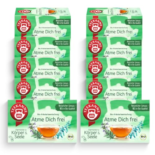 TEEKANNE Atme Dich frei Bio-Kräuterteemischung, 10 Packungen x 18 Beutel (10x 36g) von Teekanne