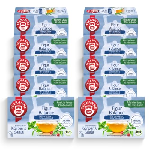 TEEKANNE Figur Balance Bio-Kräutertee mit Mate,10 Packungen x 18 Beutel (10x 36g) von Teekanne