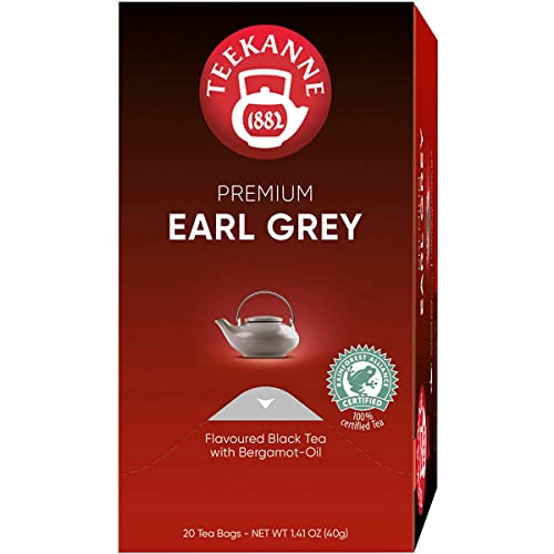 TEEKANNE Schwarztee PREMIUM EARL GREY, Beutel aromaversiegelt, 20 x 1,75 g, Sie erhalten 1 Packung mit 20 Beutel von Teekanne