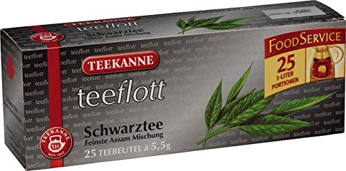 TEEKANNE Schwarztee teeflott, Beutel, ergibt: 1.000 ml, 25 x 5,5 g, Sie erhalten 1 Packung mit 25 Beutel von Teekanne