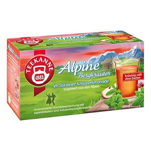 Teekanne Alpine Bergkräuter 6er Pack | Tee im Stil einer Kräuterlimonade | kräutrig-süß ohne Zucker (6) von Teekanne