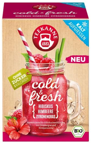 Teekanne BIO cold & fresh Hibiskus-Himbeere-Zitronengras (0.01 kg) von Teekanne