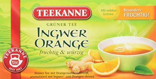 Teekanne Gr?ner Tee Orange & Ingwer 20 Beutel, 6er Pack (6 x 35 g Packung) von Teekanne