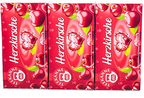 Teekanne Herzkirsche, 3er Pack (3 x 20 Teebeutel), 3 x 45 g von Teekanne