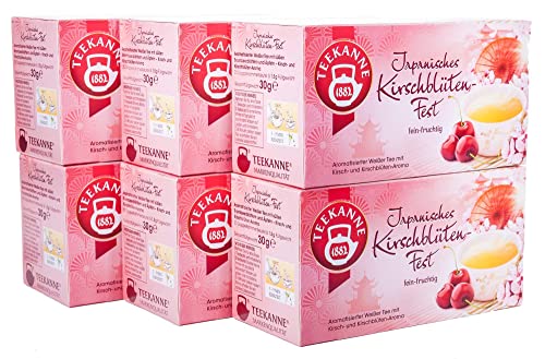 Teekanne Japanisches Kirschblüten-Fest, 6er Pack (6 x 20 Teebeutel), 6 x 30 g von Teekanne