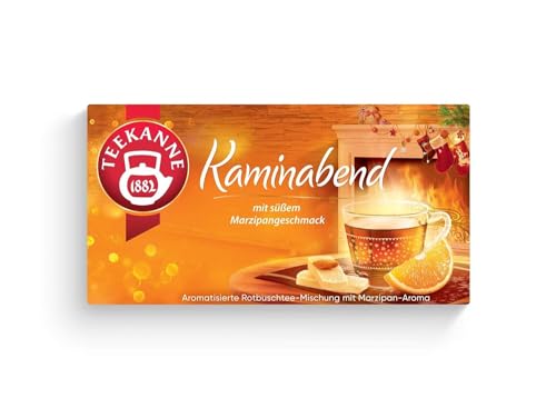 Teekanne Kaminabend, Rooibostee mit Orange-Zimt- und Marzipan-Aroma, 2er Pack (2 x 20 Teebeutel), 2 x 40 g von Teekanne
