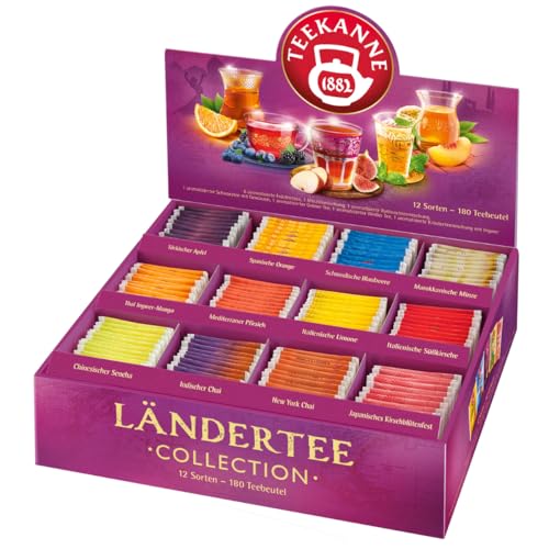 Teekanne Ländertee Collection Box, 180 Teebeutel in 12 Sorten, 387 g von Teekanne