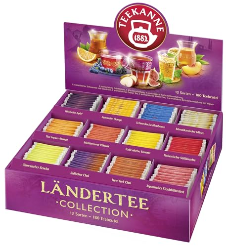 Teekanne Ländertee Collection Box, 180 Teebeutel in 12 Sorten, 387 g von Teekanne