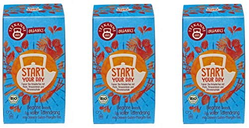 Teekanne Organic Bio Start Your Day, 3er Pack (3 x 36 g) von Teekanne