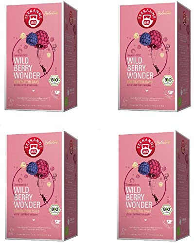 Teekanne Selected Wild Berry Biotee mit Cup Pyramidenbeutel 60g / 4er Pack von Teekanne