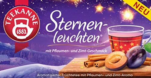 Teekanne Sternenleuchten, Fr?chtetee mit einem feinen Pflaumen- und Zimtgeschmack, 12er Pack (12 x 20 Teebeutel, 50 g) von Teekanne